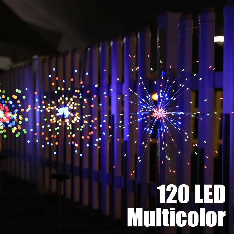 

1-6 шт. солнечные садовые фонари светодиодные ивовые фонари уличные водонепроницаемые газонные фонари из медной проволоки DIY фейерверки фонари для дорожек Рождество 1pcs