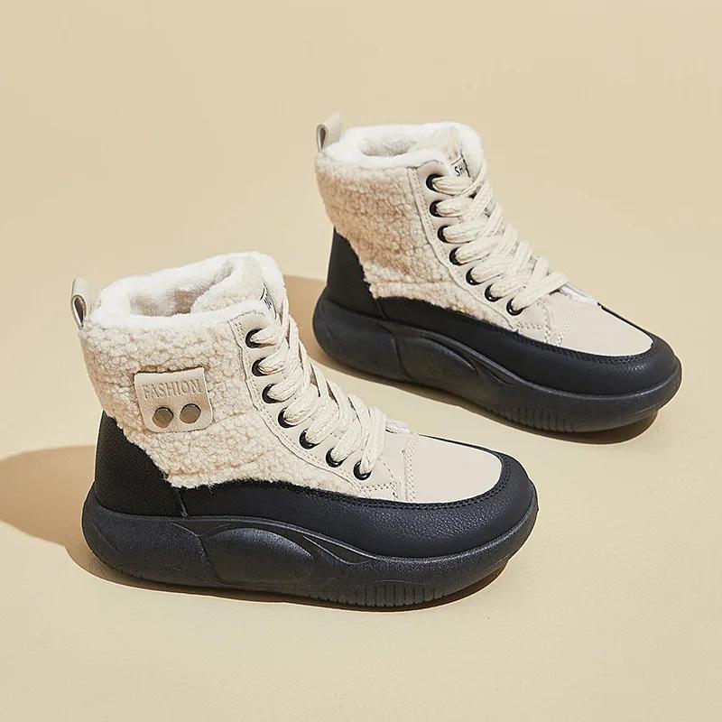

Женские кроссовки на платформе черные туфли весна осень сохранить тепло модные ботинки зимние ботильоны botas пушистые кроссовки 35