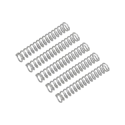 uxcell Compression Coil Springs, 0.3mm Wire Diameter, 2mm Outer Diameter, 10mm Free Length, 304 Stainless Steel, for Repairs, Experiments, Industrial