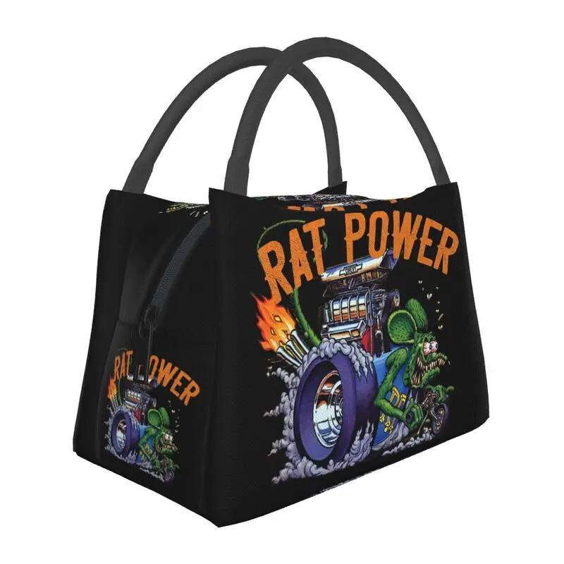 Rat Fink Animace Anime Kreslený Izolované Obědové Tašky pro Ženy Nepropustná Termo Chladicí Obědová Krabička Kancelář Piknik Cestování