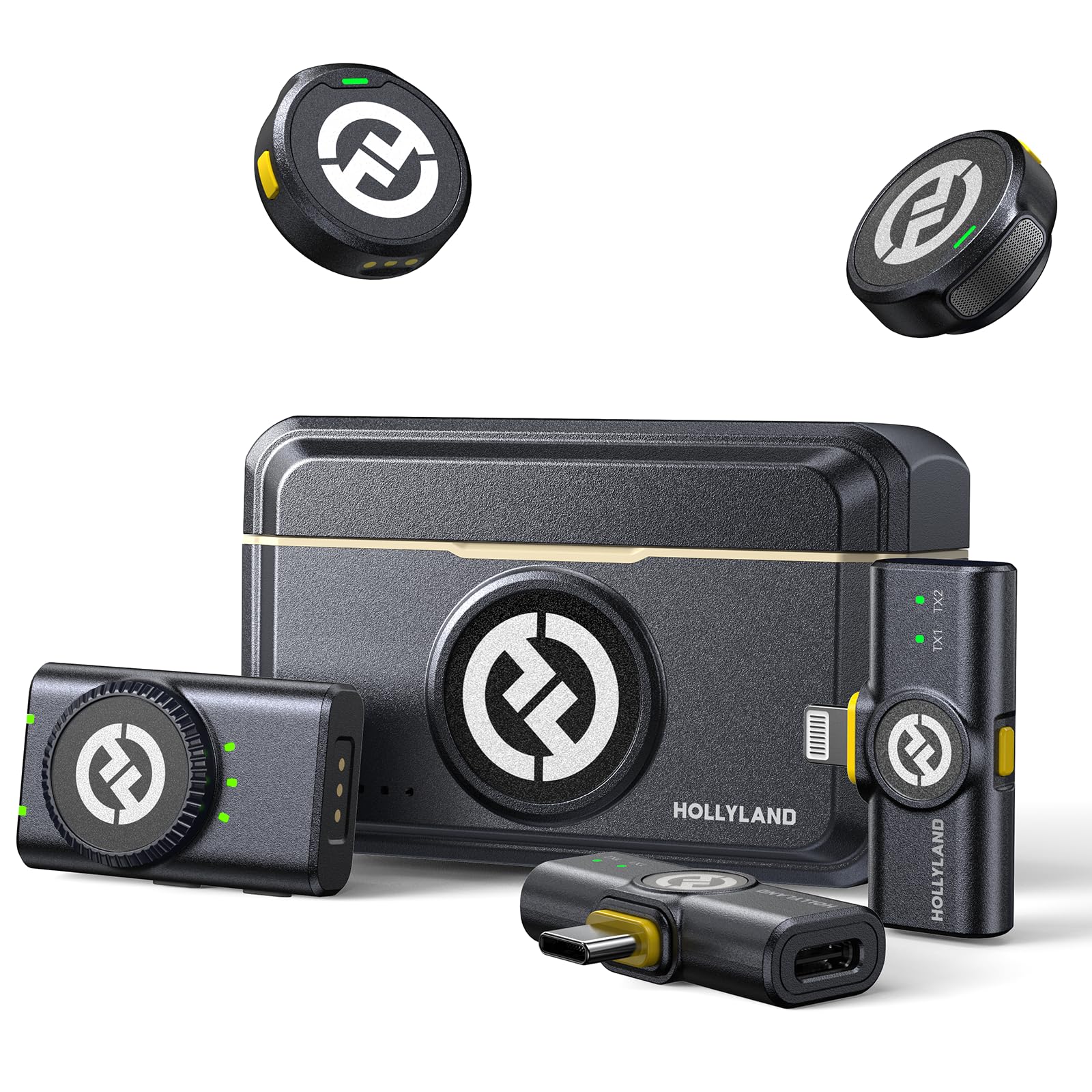 

[DGP Mobile 2024 Gold Award Winner] HOLLYLAND Lark M2 - Wireless Microphone - Lapel Microphone - Lightweight 9g - 48Khz24-Bit - Phone