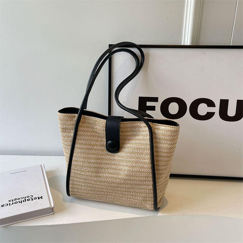 

2026 Spring/Summer Women s Large Capacity Straw Woven Tote: Fashionable & Versatile Commuter Handbag хакі