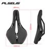 Comfortable Mountain Bike Saddle With Hollow Cutout Thick PU Foam Padding Non-Slip Matte Black Surface Ergonomic Short Nose