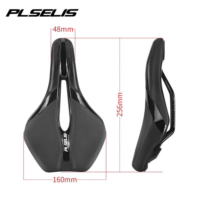 Comfortable Mountain Bike Saddle With Hollow Cutout Thick PU Foam Padding Non-Slip Matte Black Surface Ergonomic Short Nose