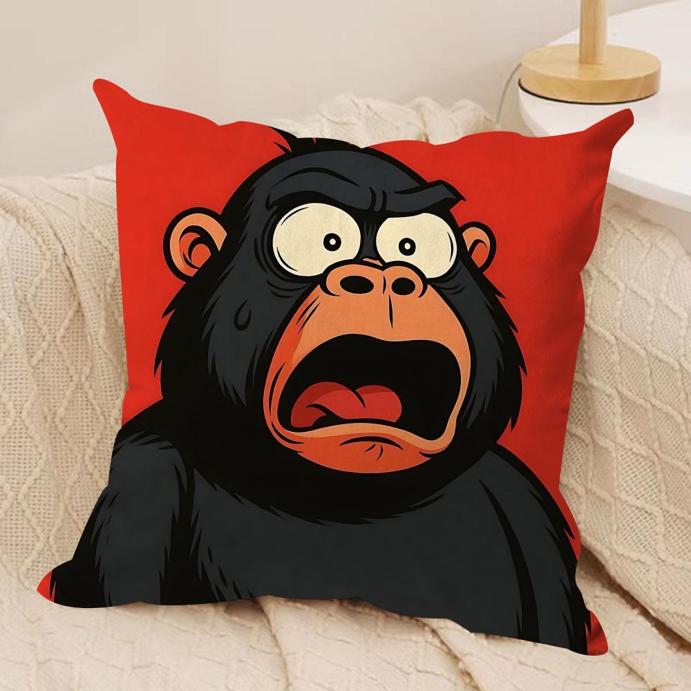 Kids Cartoon Cute Animal Cushion Cover Silky Short Plush Invisible Zipper Dustproof Sofa Pillow Case For Home Decor
