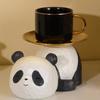 Dekorative Panda-Harzstatue mit Aufbewahrungsschale für Schlüssel und Kleinigkeiten Tier-Skulptur Eingangsbereich Wohnzimmer Tischdekorationen