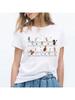 Musical Note Zoo Animals Print Harajuku Kawaii Tshirt Cute Summer Top Woman Clothes Funnny T Shirts White Lovely Graphic Tees