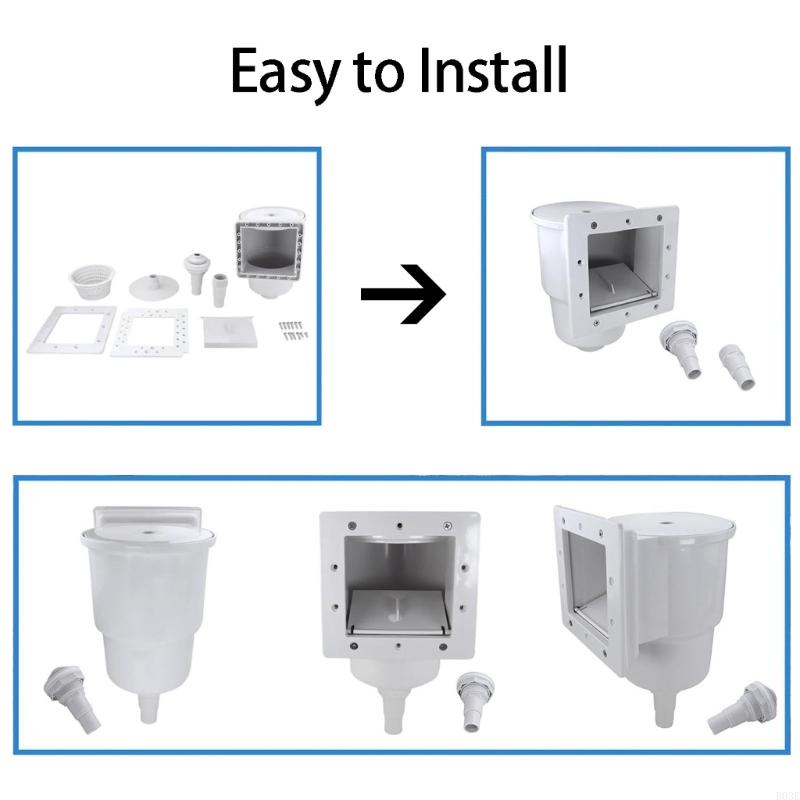 Universal Pool Skimmer Replacement For Above Ground Pools With 1.5 Inch Screw Attachment And Complete Mounting Set B03E