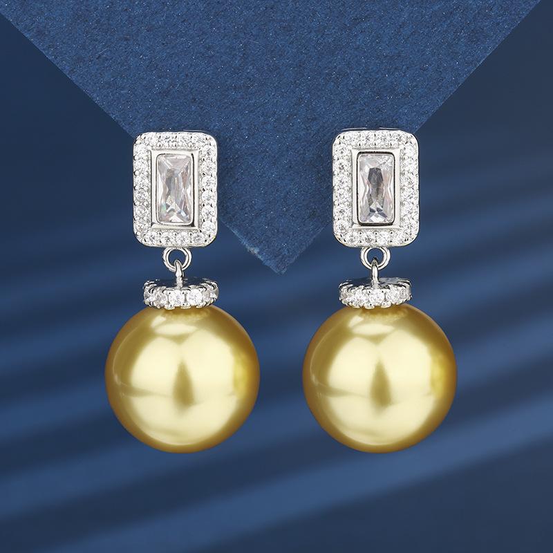 

Осенне-зимние украшения Медная основа с золотым покрытием Инкрустированные темно-золотым жемчугом Кисточка Премиальный костюм Женский 16-14М