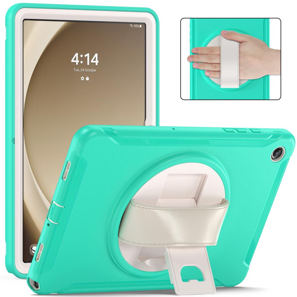 Hand Strap Case for Samsung Galaxy Tab A9 SM-X110 X115 X117 A9 Plus X210 X216 X218 360 Rotating Cover 3 Layer Protection Funda