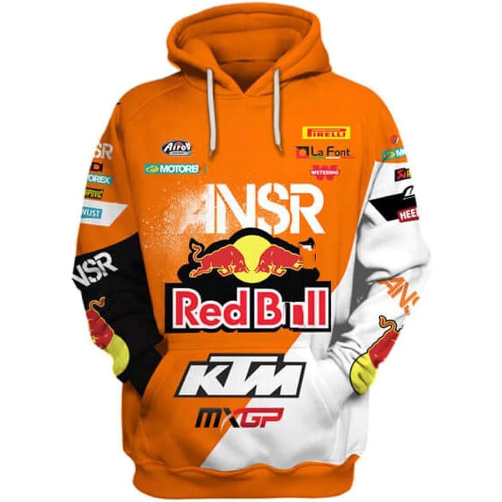 American High Street Men's Autumn Racing and Motorcycle Wear, Red Bull Niche Style, Versatile Top, New Printed Long-sleeved Style