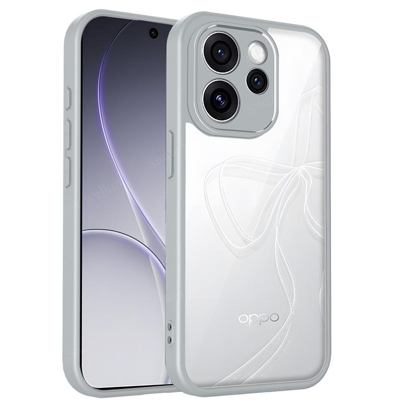 

Прозрачный силиконовый чехол для Oppo Reno 15 Reno15 Pro F FS mini Max 15F 15C 15FS Reno15F Задняя панель из ПК Бампер из ТПУ Чехлы для телефона Обложка Oppo Reno15 Pro Max серый
