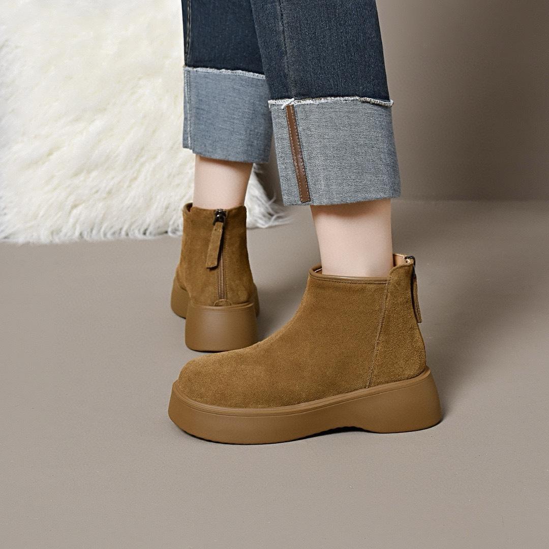 

Зимние ботинки с толстой подошвой Короткие ботинки Кожаные ботинки Хлопковые ботинки 40 хаки