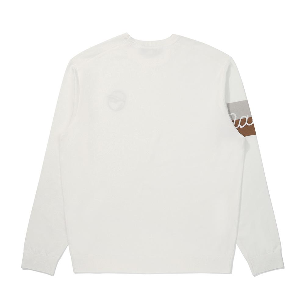 MALBON GOLF Bucket Long Sleeve Sweater Ivory (Man)