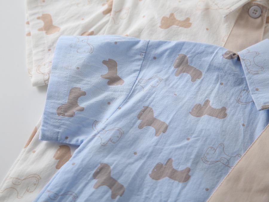 Stilvolles Jungen-Sommer-Kurzarmhemd mit Allover-Print 2026