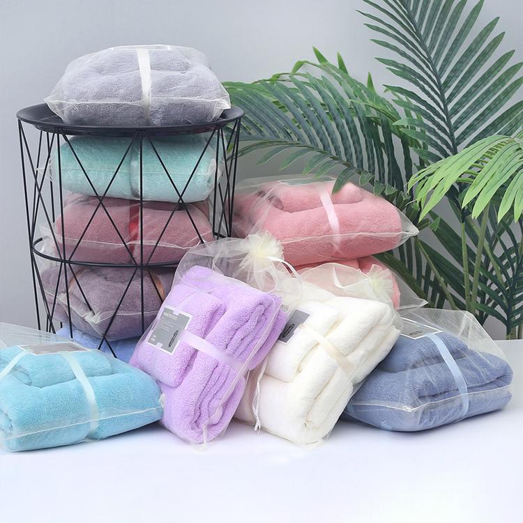 Thickened Coral Velvet Facial Towel +bath Towel Set Soft Absorbent Comfortable Gift Household Textiles Bathroom Supplies