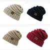 New Adult Autumn Winter Patchwork Mixed Color Knit Hat With Flip Mouth Yarn Knit Cap Reverse Mouth