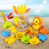 14pcs Kids Beach Sand Toys Set Bucket Shove Tool Mold Sand Toys with Mesh Bag