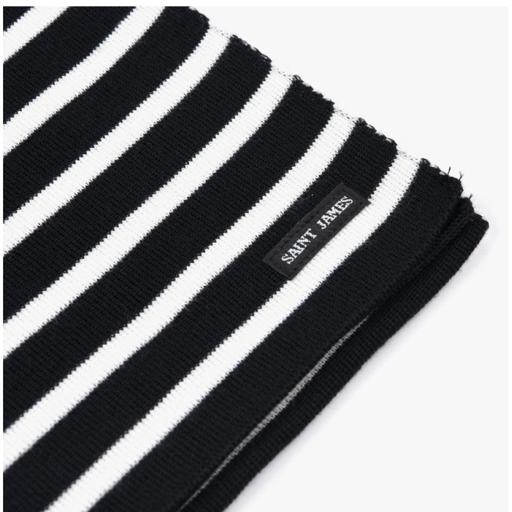 Saint James Daguai Stripe Muffler Navy Ecume 2945
