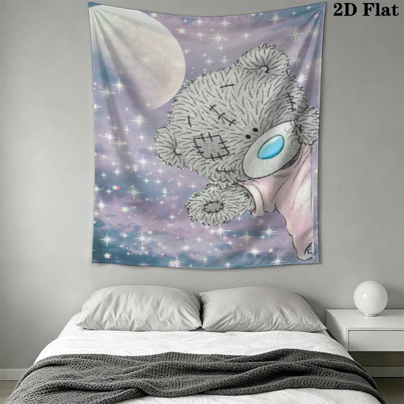 Tatty Teddy Wall Tapestry Aesthetic Wall Hanging Printed Fabric Blanket Decorative Tapestries for Bedroom Living Room Home Decor