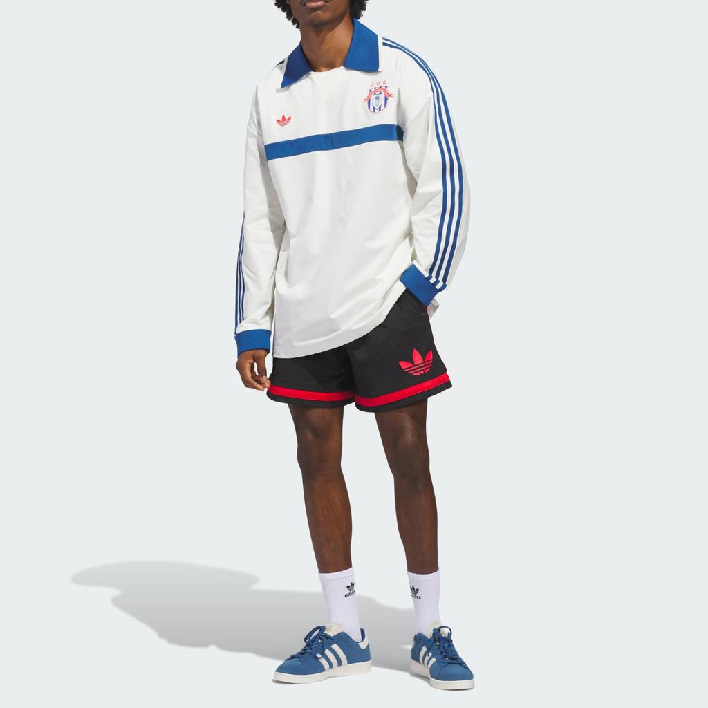 adidas Originals Basketball Court Stripe Loose Casual Long Sleeve Polo Shirt Unisex Tops KB7521