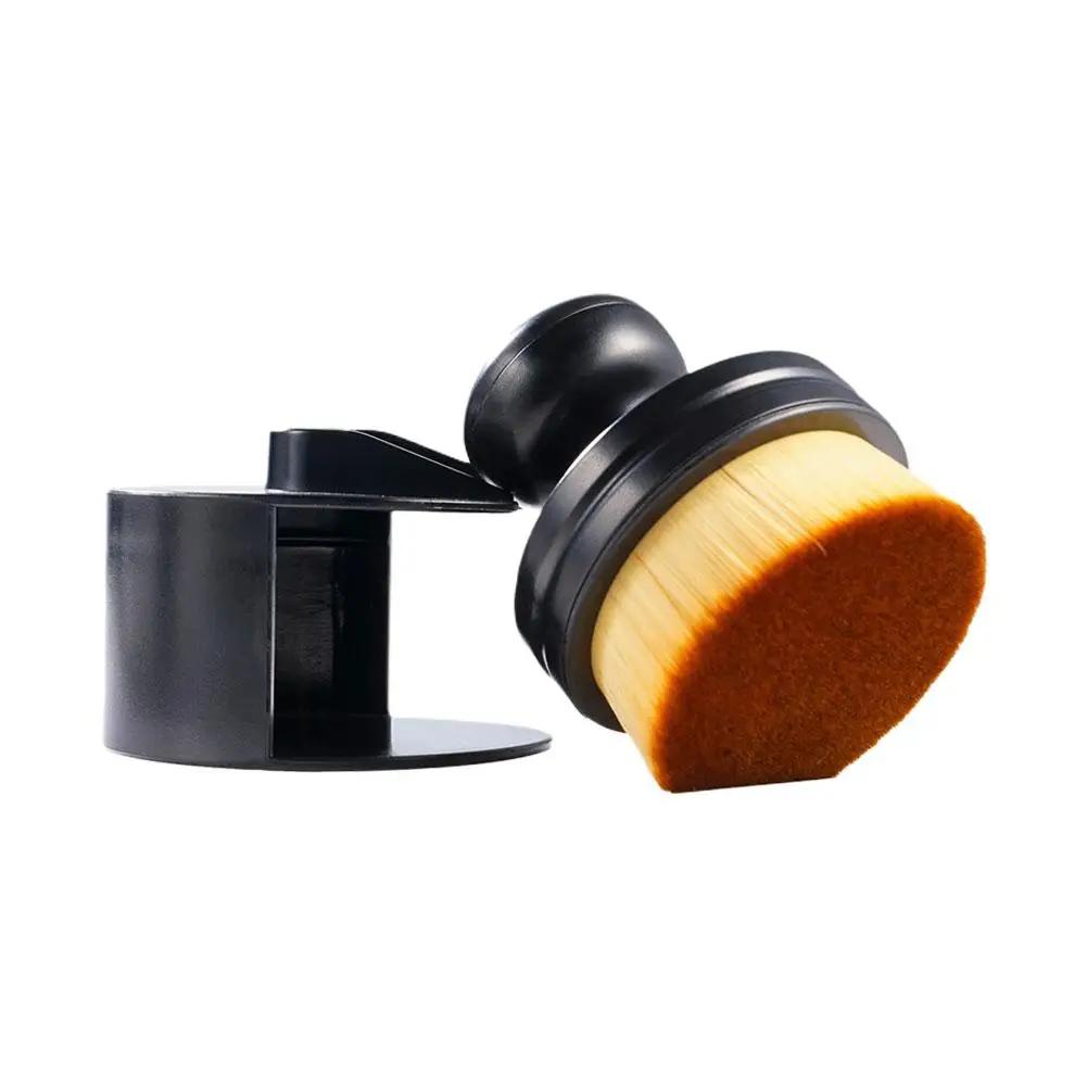 Auto Detail Brush Portable Car Tire Brush With Seal Cover,High Density Soft Detailing Brush For Tire Shine Polish Wax Appli B6Q0