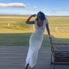 2026 European Spring/Summer Women's Solid Color Deep V-Neck Short Sleeve Long Dress