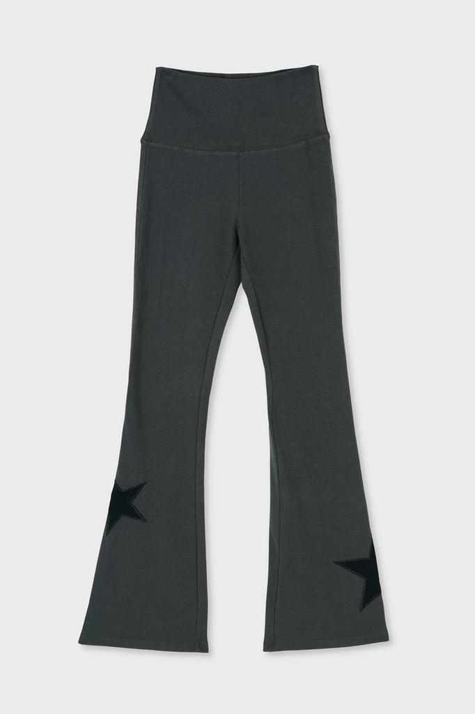 Hombadittingjeu Star Patch Flare Pants (Charcoal)