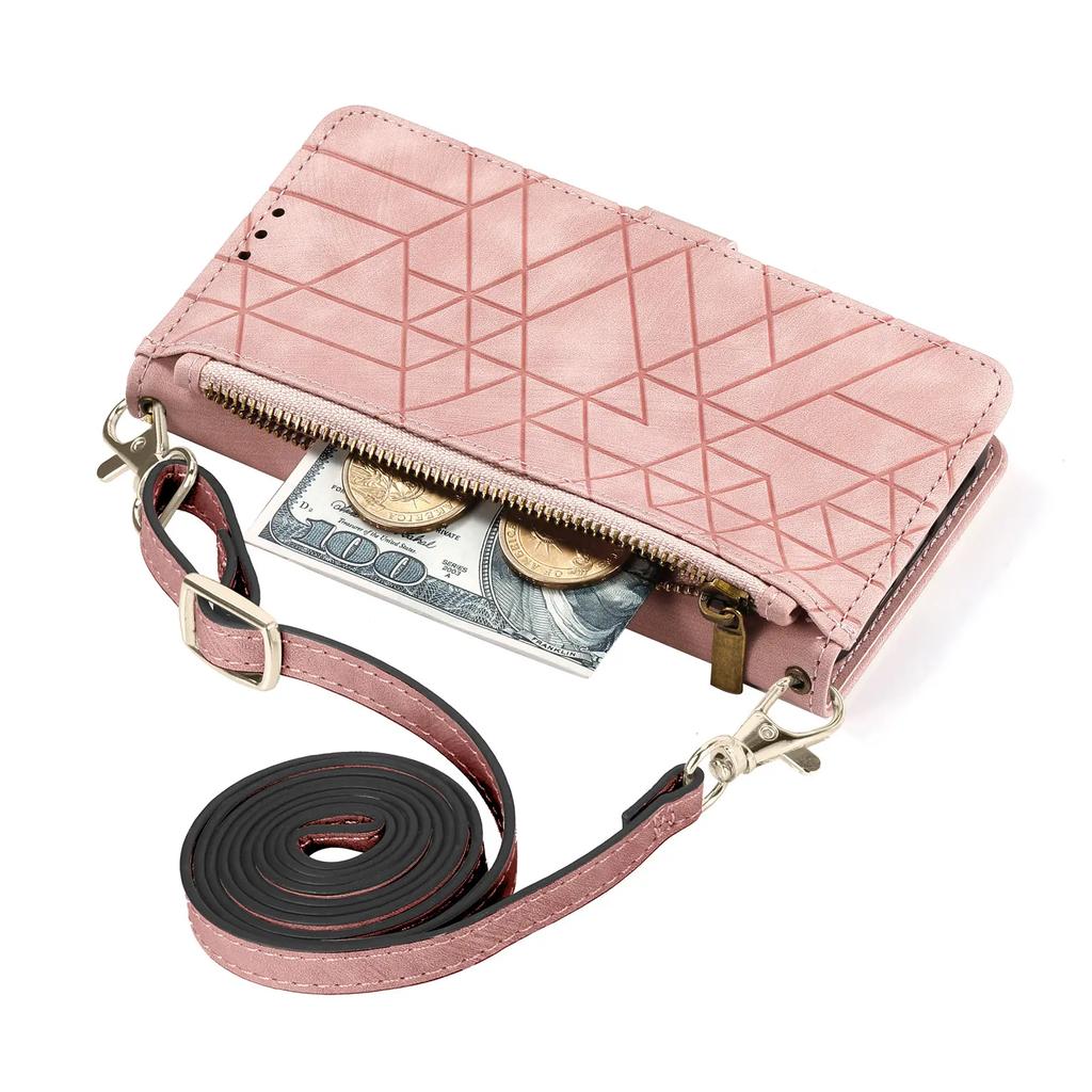 Crossbody Zipper Wallet Card Solt Bag Case For XiaoMi RedMi Note 12 Pro Plus 11S 10 10S 12T 13 Ultra Lanyard Leather Strap Cover