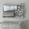 White polka dot pouch