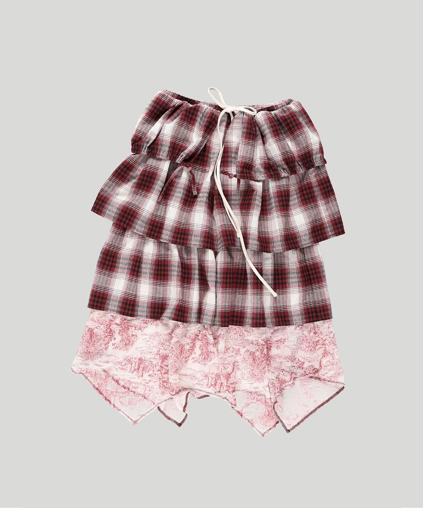 Seutillesseodi Check Tiered Skirt