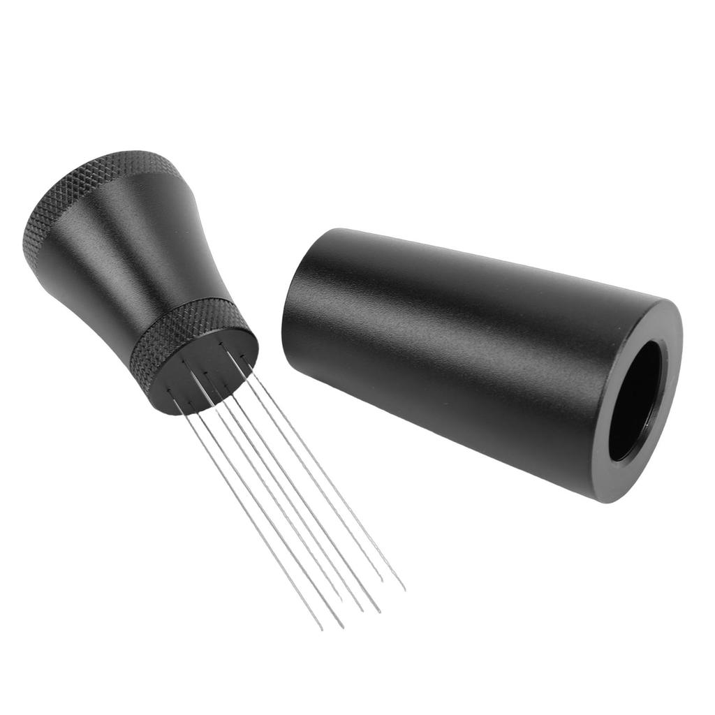 Coffee Distribution Tool 0.35mm 7 Needles Non Slip Handle Coffee Stirrer Tool with Base and 10 Replacement Needles