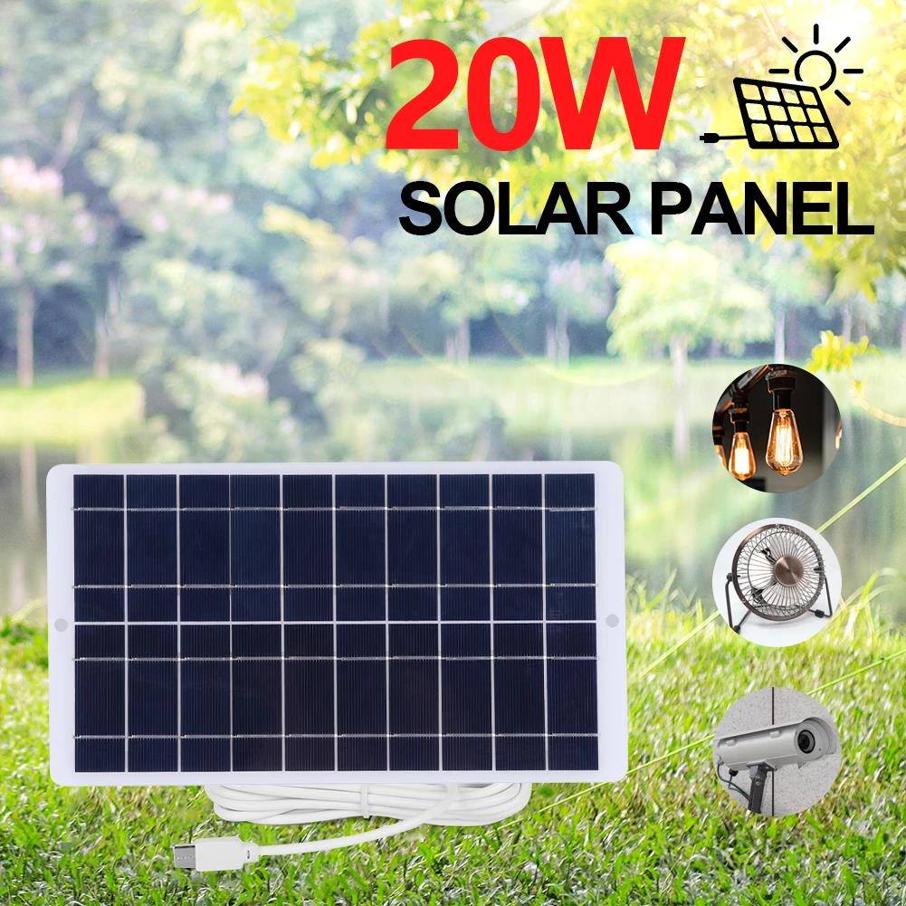 20W/10W 5V Solar Panel Charger Waterproof Outdoor Solar Panels USB/Type-C Output Lightweight for Wireless Security Camera 4