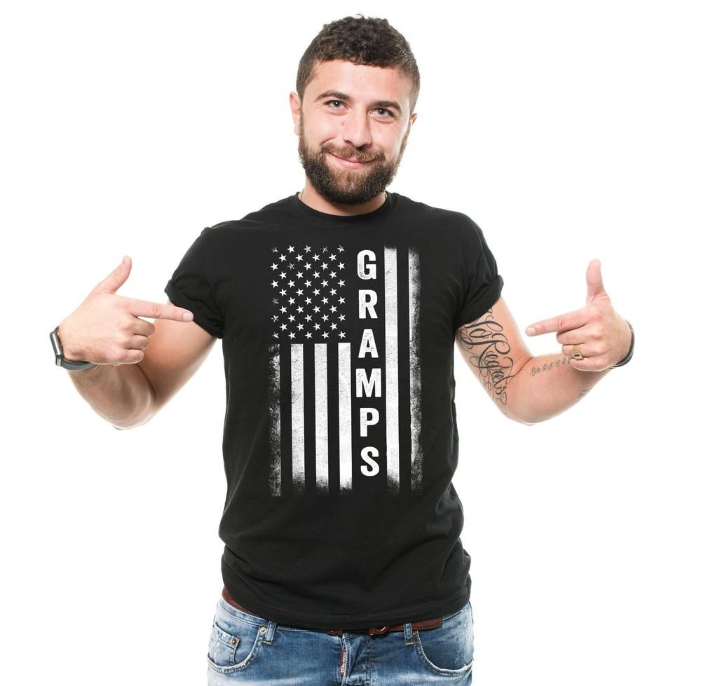 Mens Gramps shirt Gramps Patriotic Flag Tee Gramps USA Flag Shirt Grandpa Shirts Unisex T-Shirt S