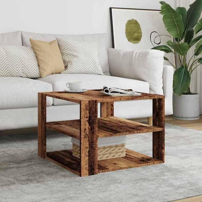 VidaXL Coffee Table Old Wood 58x58x40 Cm Engineered Wood, Side Table, Living Room Table, Side Table, End Table 856496