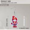 2D Flat Christmas Cartoon Christmas Hat Holding Ball Snowman Double-sided Pattern Earrings Jewelry Gift for Women Female