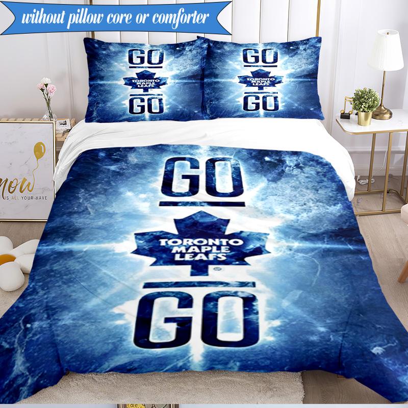 3PCS Toronto Leafs Logo Bedding Set,Including 1pc Duvet Cover And 2pcs Pillowcases Perfect for Bedroom, Dormitory, Fan Christmas Gift