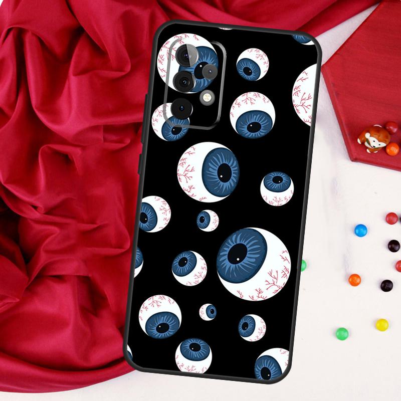 Crazy Eyeball Pattern For Samsung Galaxy A56 A36 A26 A16 A05 A06 A22 A32 A52 A54 A34 A14 A55 A15 A53 A33 A35 Case