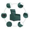 Recliner Chair with Lift Assist Electric Dark Green Fabric