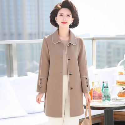 Elegant Mid-Length Autumn Coat for Mature Women