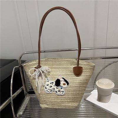Single-shoulder Crossbody Woven Bag Women's Commuter Tote Bag Large-capacity Vacation Beach Bag
