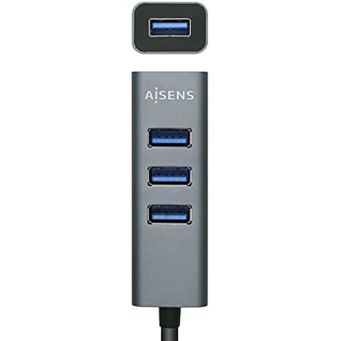 Hub USB 3.1 - AISENS - A109-0508 - 4 Ports - USB-C - Protection Contre Les Surintensités