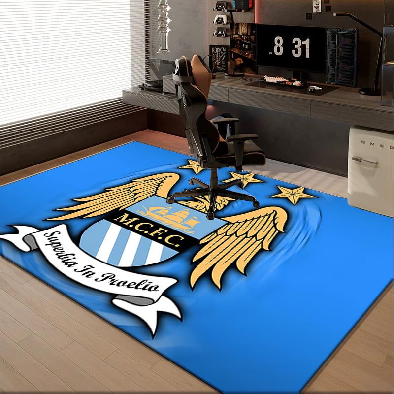1PC rug Manchester City Crest Carpet, Chair Rug,Area Rug for Office Bedroom living rooms bedroom, Doormat decor Christmas fan gifts