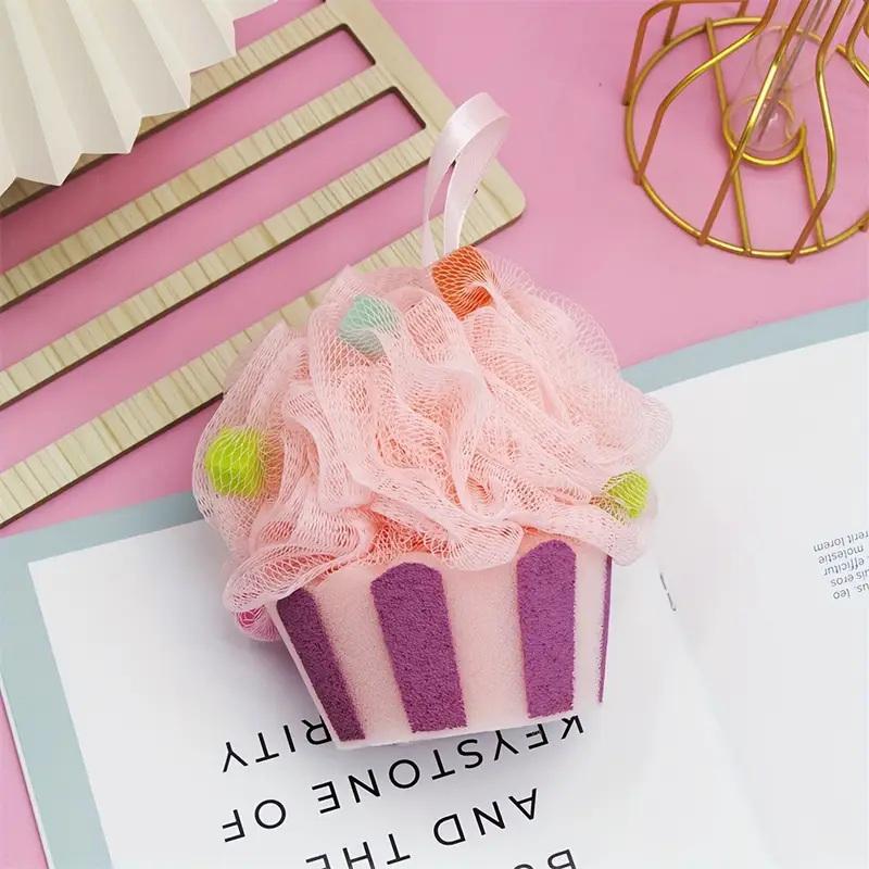 Großer Netzschwamm Badeblume Süße Kuchenform Schrubbende Blasen Badeblume Superweiche Körperreinigung Netzbürste