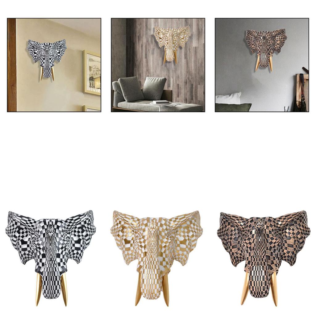 Elefantenkopf Wandskulptur Harz Tierkunst Modern Europäischer Stil Dekorative Verzierung für Wohnzimmer