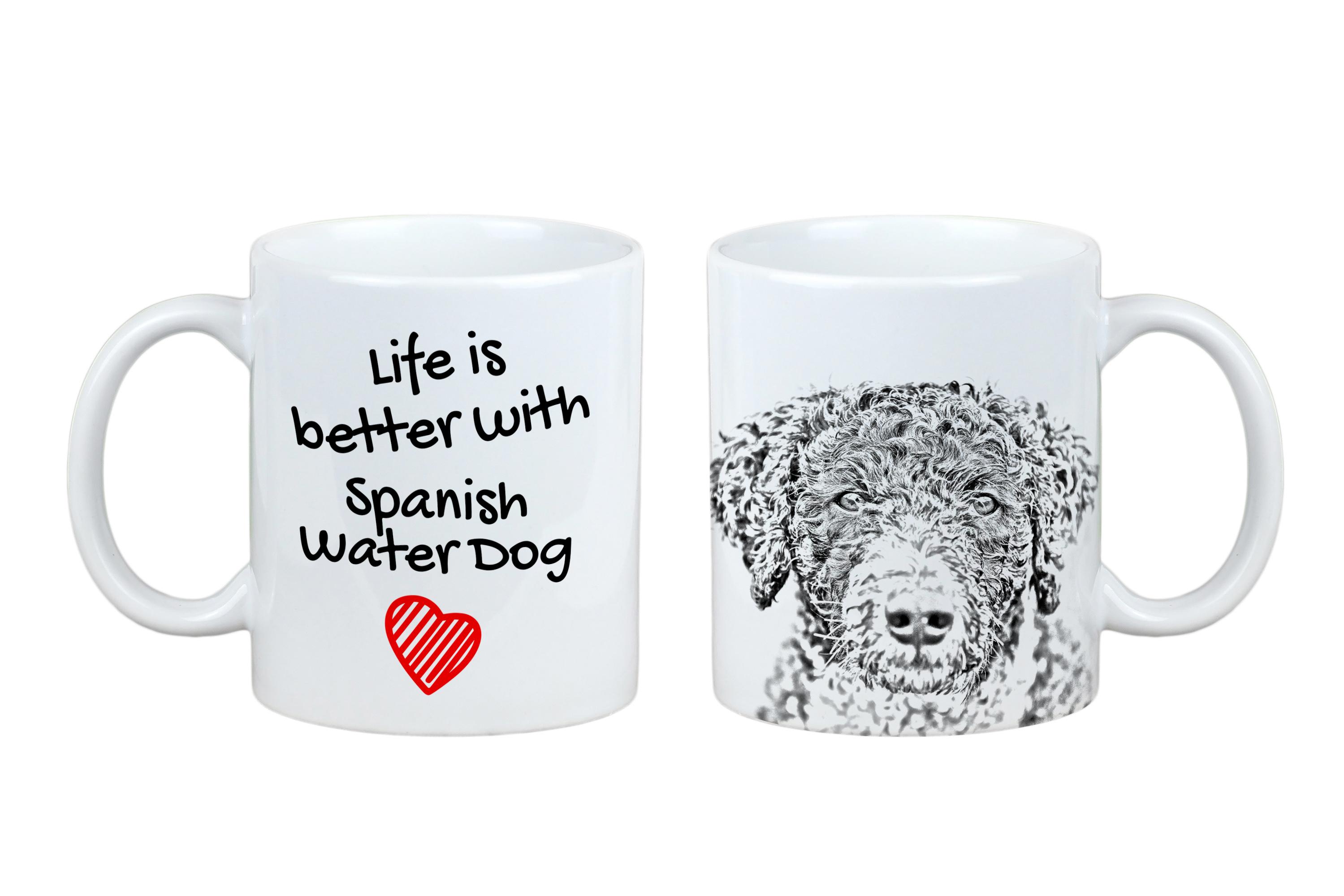 

Spanish Water Dog - cup with a dog, cup with a photo, personalized gift from the Art-Dog brand білий
