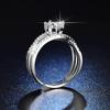 Live One Carat Simulated Moissanite Triple Band Engagement Ring