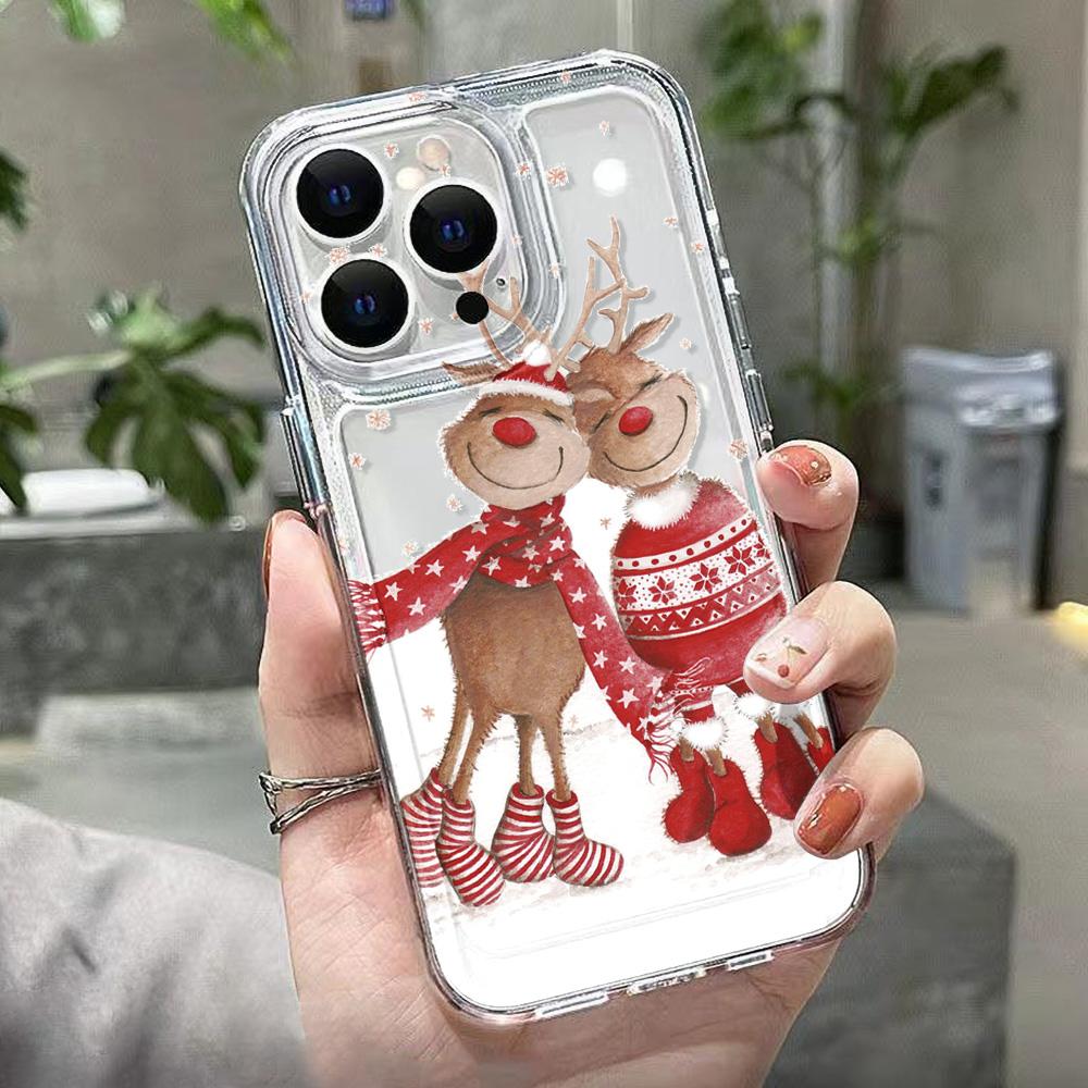 Silicone Christmas Phone Case For iPhone 16 Pro Funda iPhone 14 15 13 Pro Max 11 12 XR X XS 7 8 Plus SE 16promax 15promax Cover