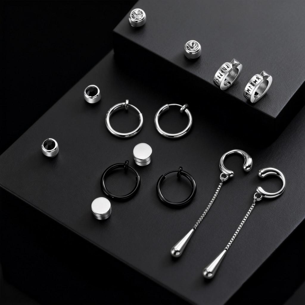 Pendientes de Aro Punk de Moda sin Perforar con Clip para Hombres Mujeres, Brazalete de Oreja Magnético Pequeño, Clip para Hélice de Oreja Genial Hip Hop Unisex
