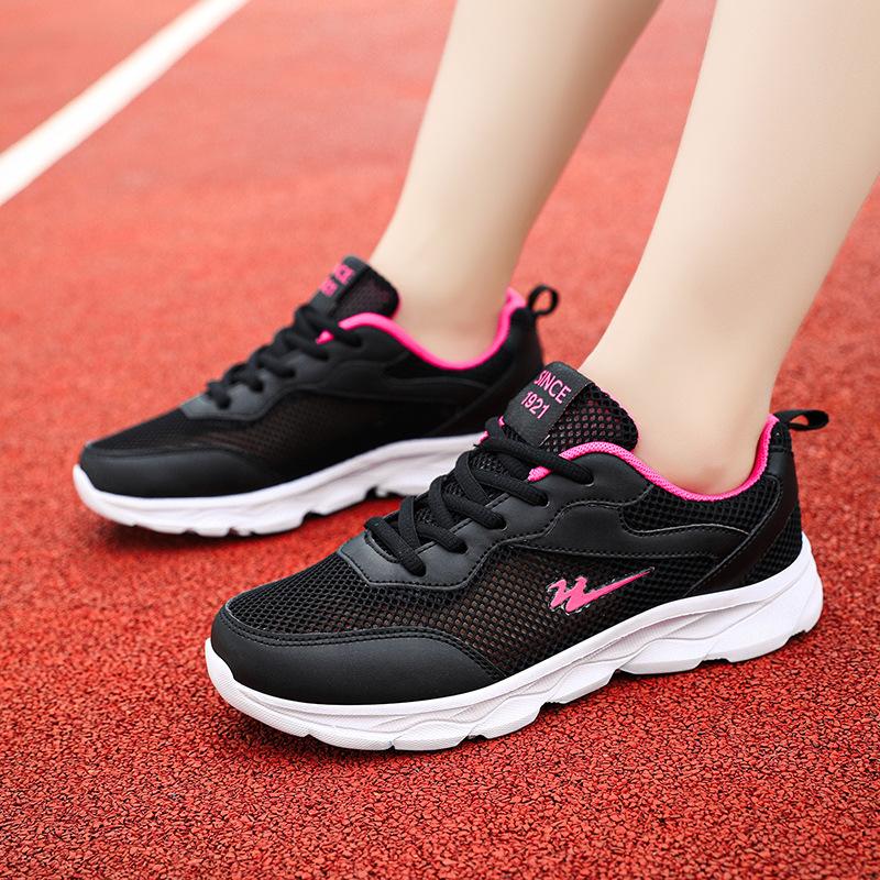 Double star sports shoes women's shoes summer new breathable mesh hollow casual shoes lightweight single mesh soft sole running shoes women